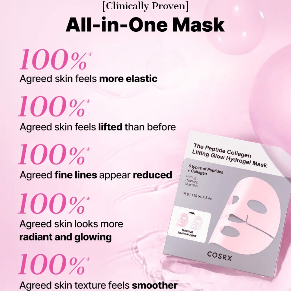 The Peptide Collagen Lifting Glow Hydrogel Mask (3 sheets)