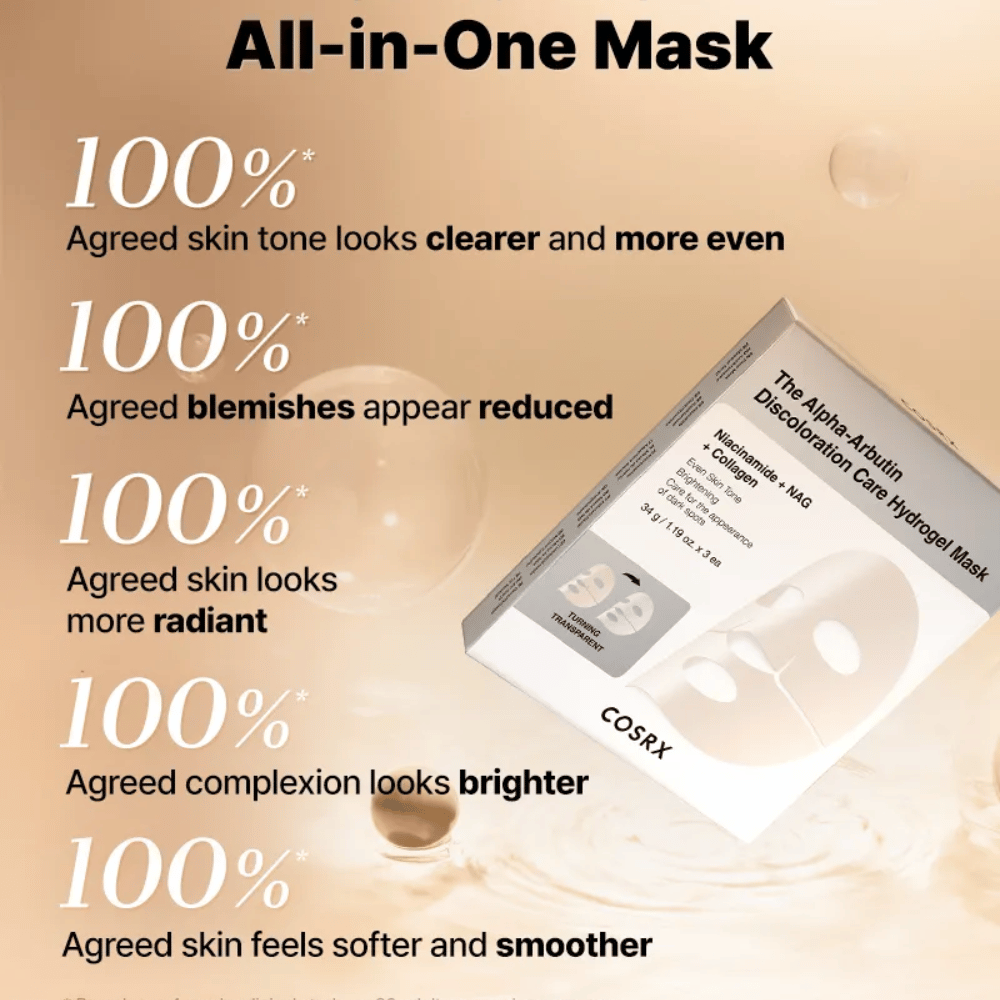 The Alpha-Arbutin Discoloration Care Hydrogel Mask (3 sheets)